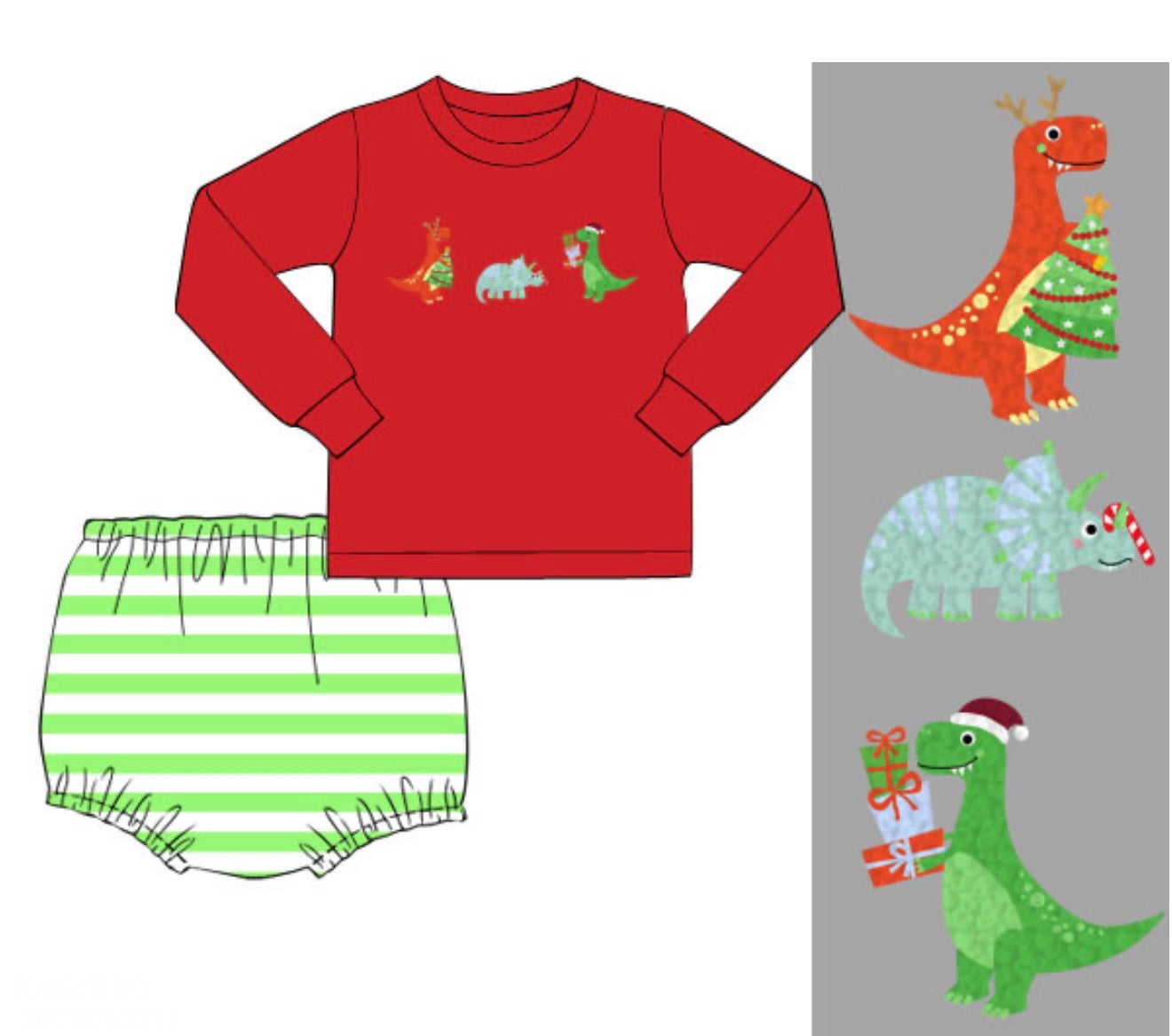 PO92 For the Boys - Jurassic Jingle Diaper Set