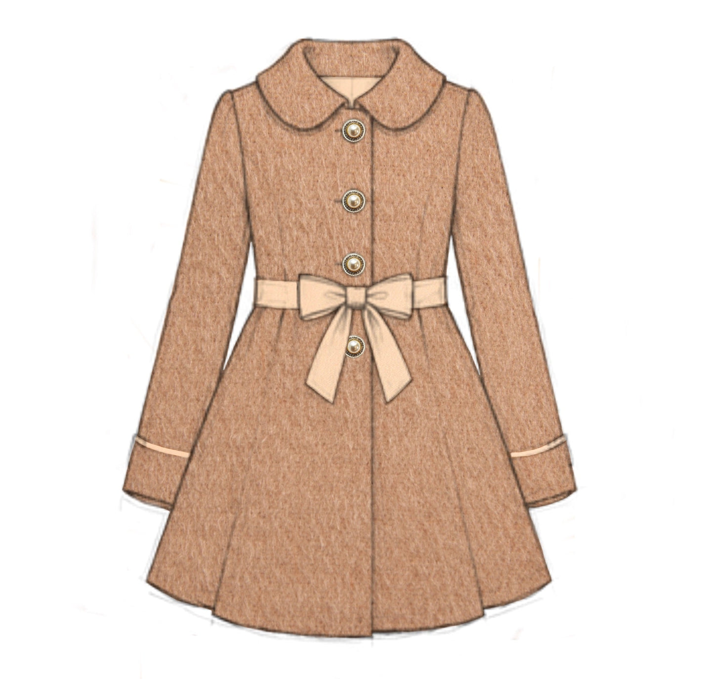 PO92 Holiday Outerwear Girl Tan Coat