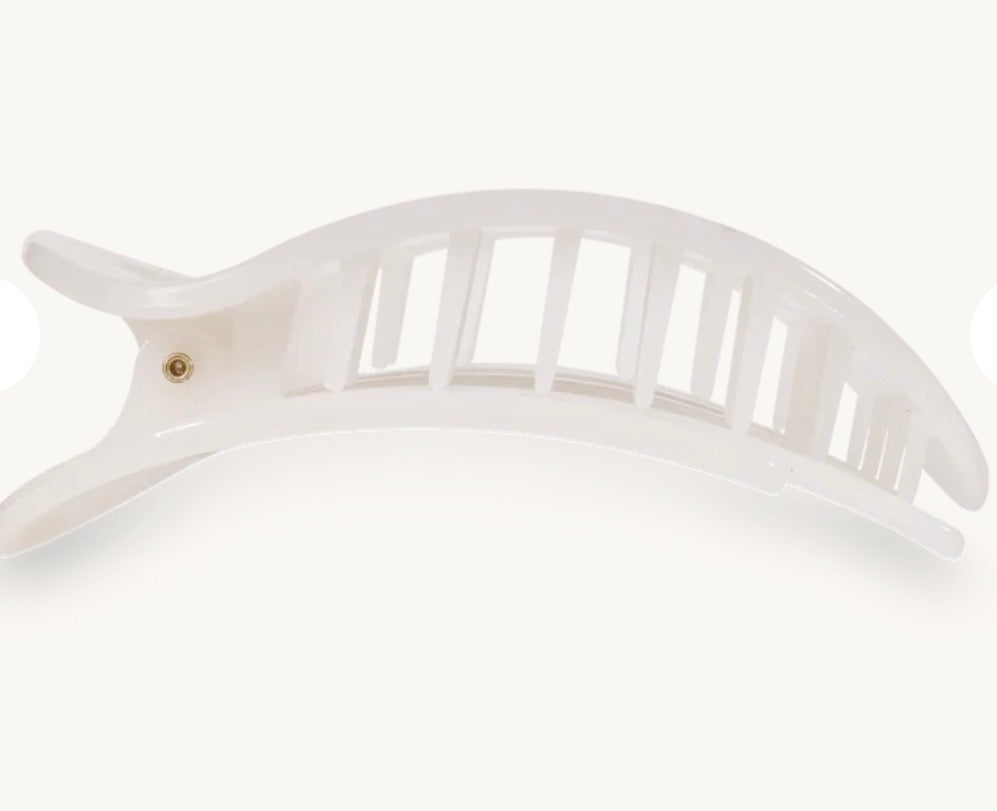 Teleties Medium Flat Clip “Coconut White”
