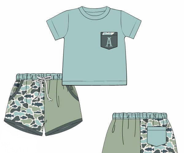PO95 For the Boys - Fishy Camo Short Set