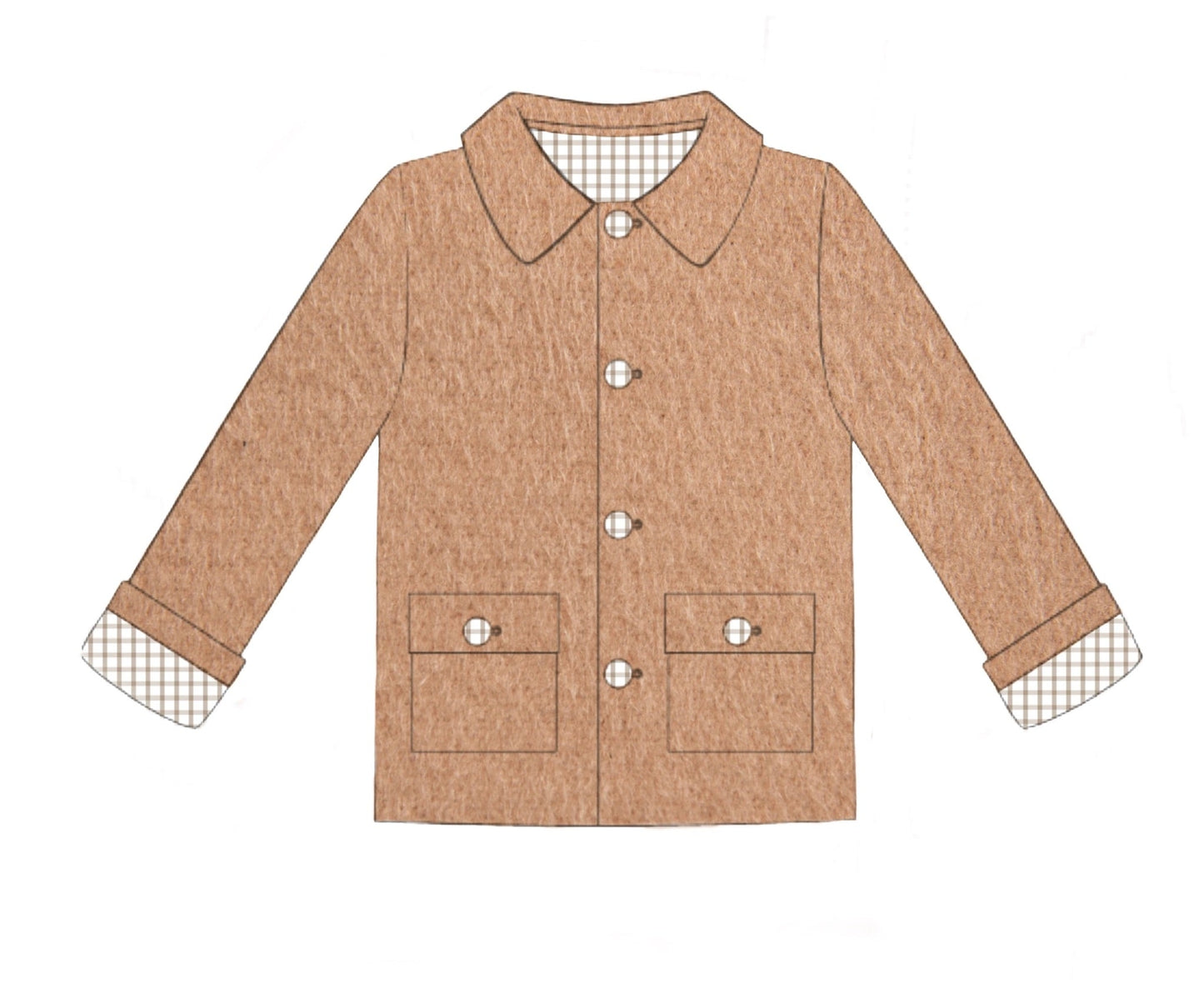 PO92 Holiday Outerwear Boy Tan Peacoat