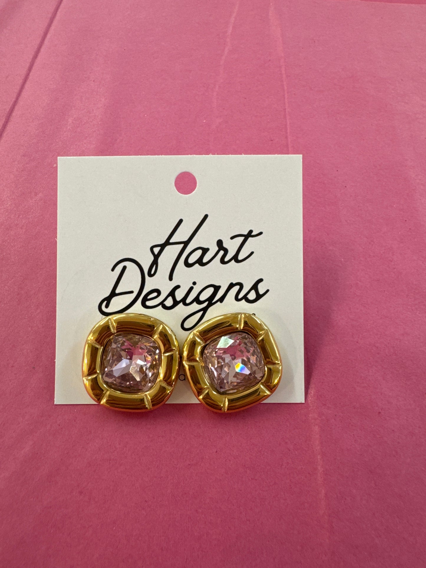 Hart Designs Pink Gem Earrings