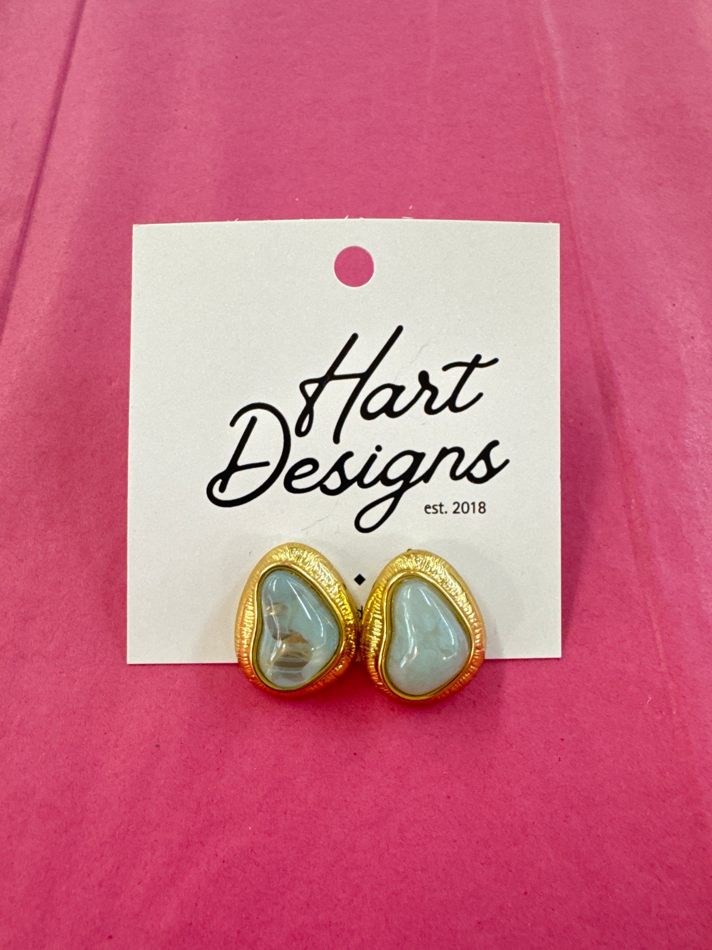 Hart Designs Blue and Gold Classy Studs