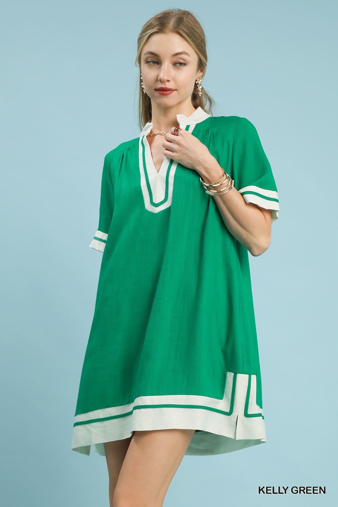 Linen Rayon Mini Dress