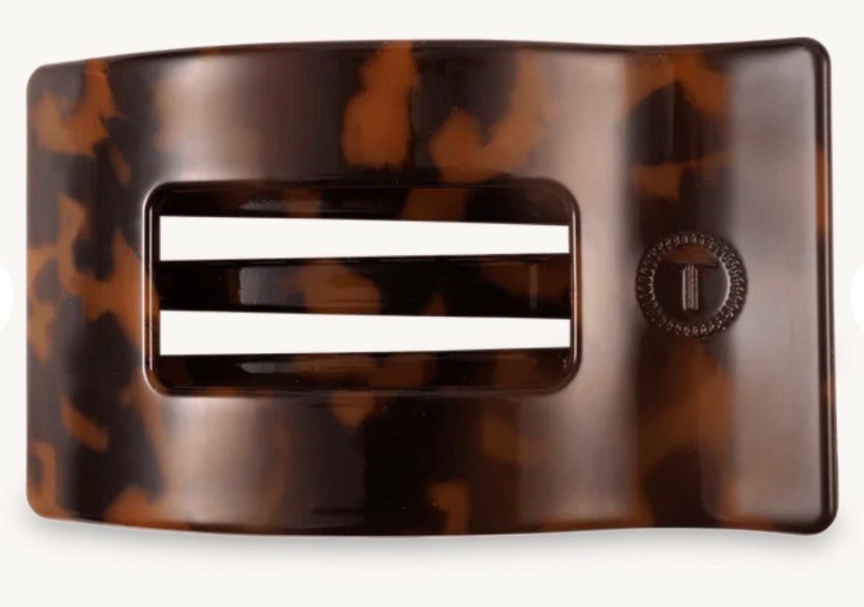 Teleties Medium Rectangle Flat Clip “Tortoise”
