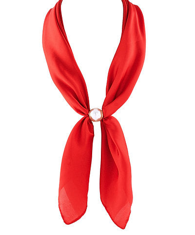 Red Pearl Long Scarf Necklace
