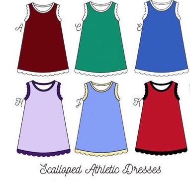 Scalloped Athletic Dresses (ETA Late August)