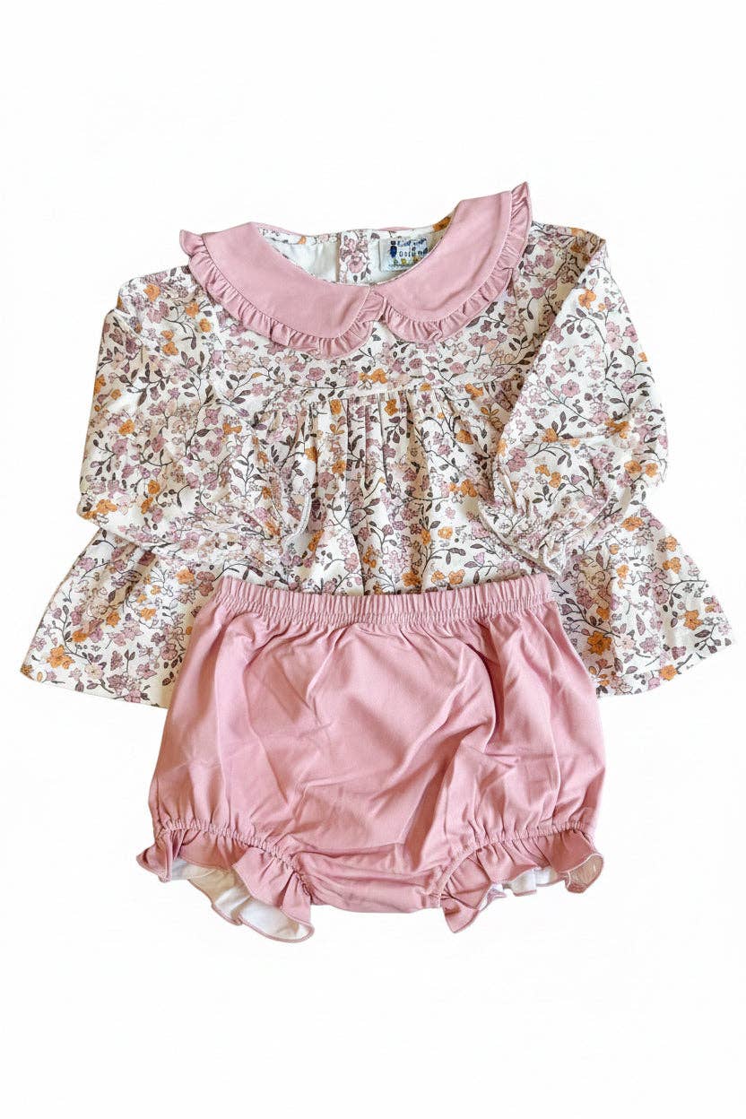 Mauve Fall Floral Bloomer Set