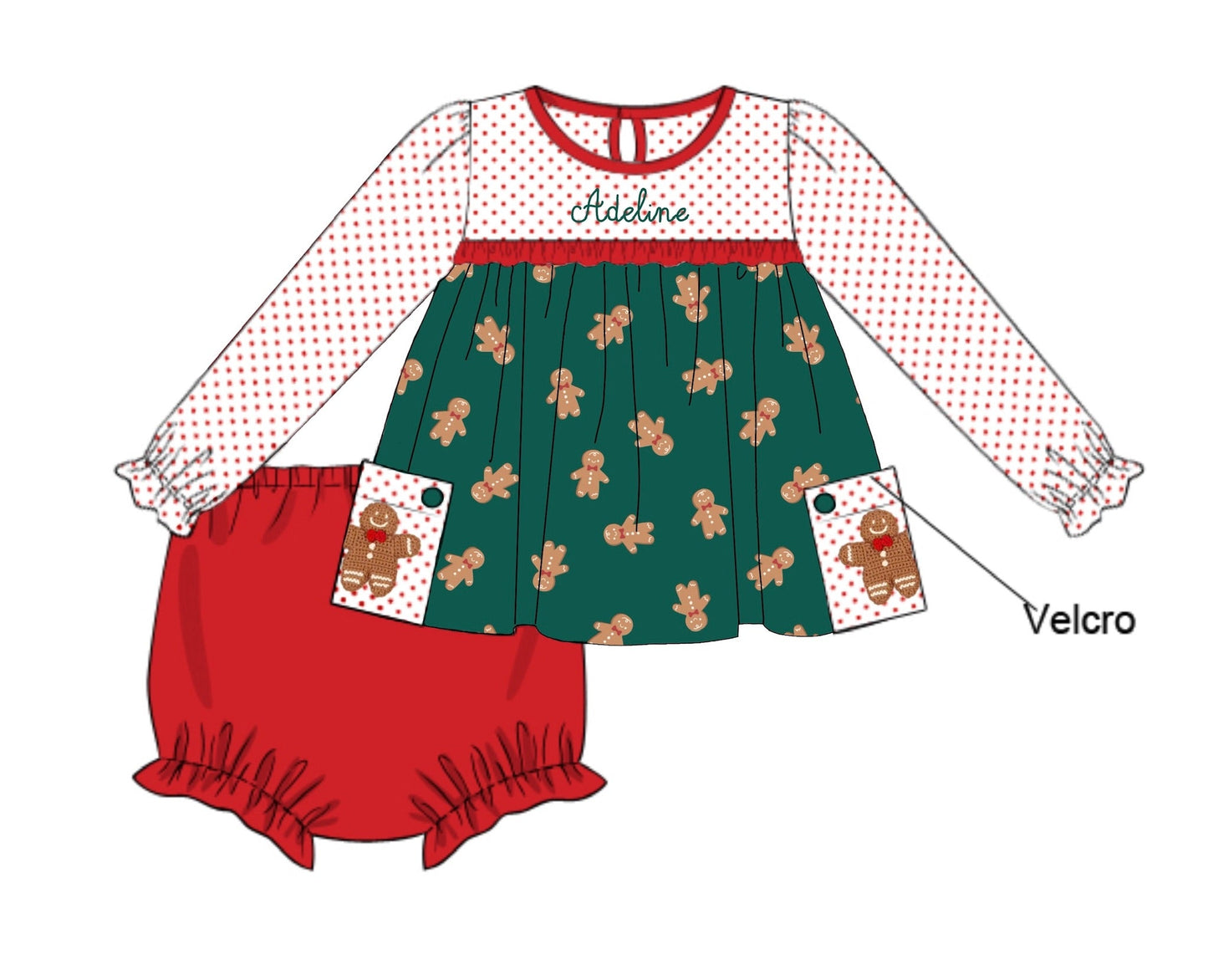 PO92 Crochet Gingerbread Men Bloomer Set