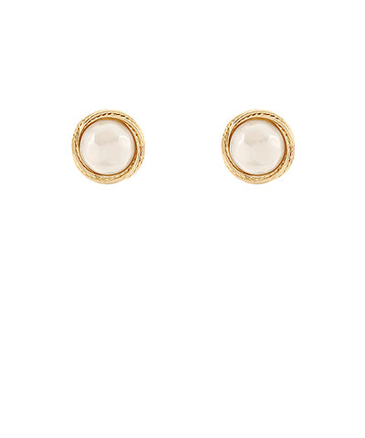 Pearl Dome Shape Stud Earrings