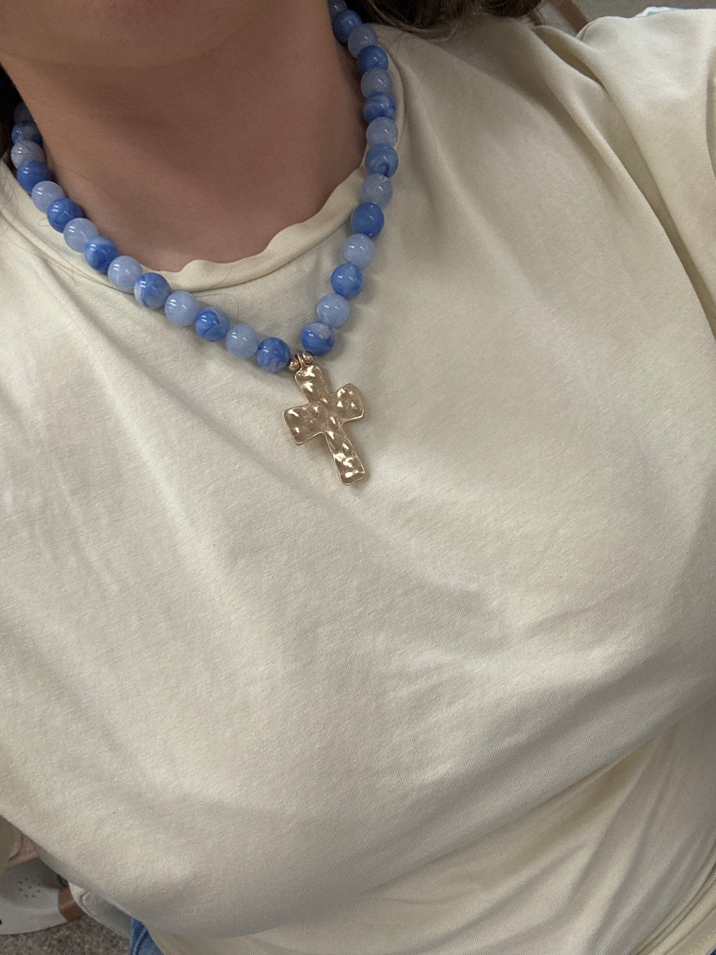 Blue Cross Necklace