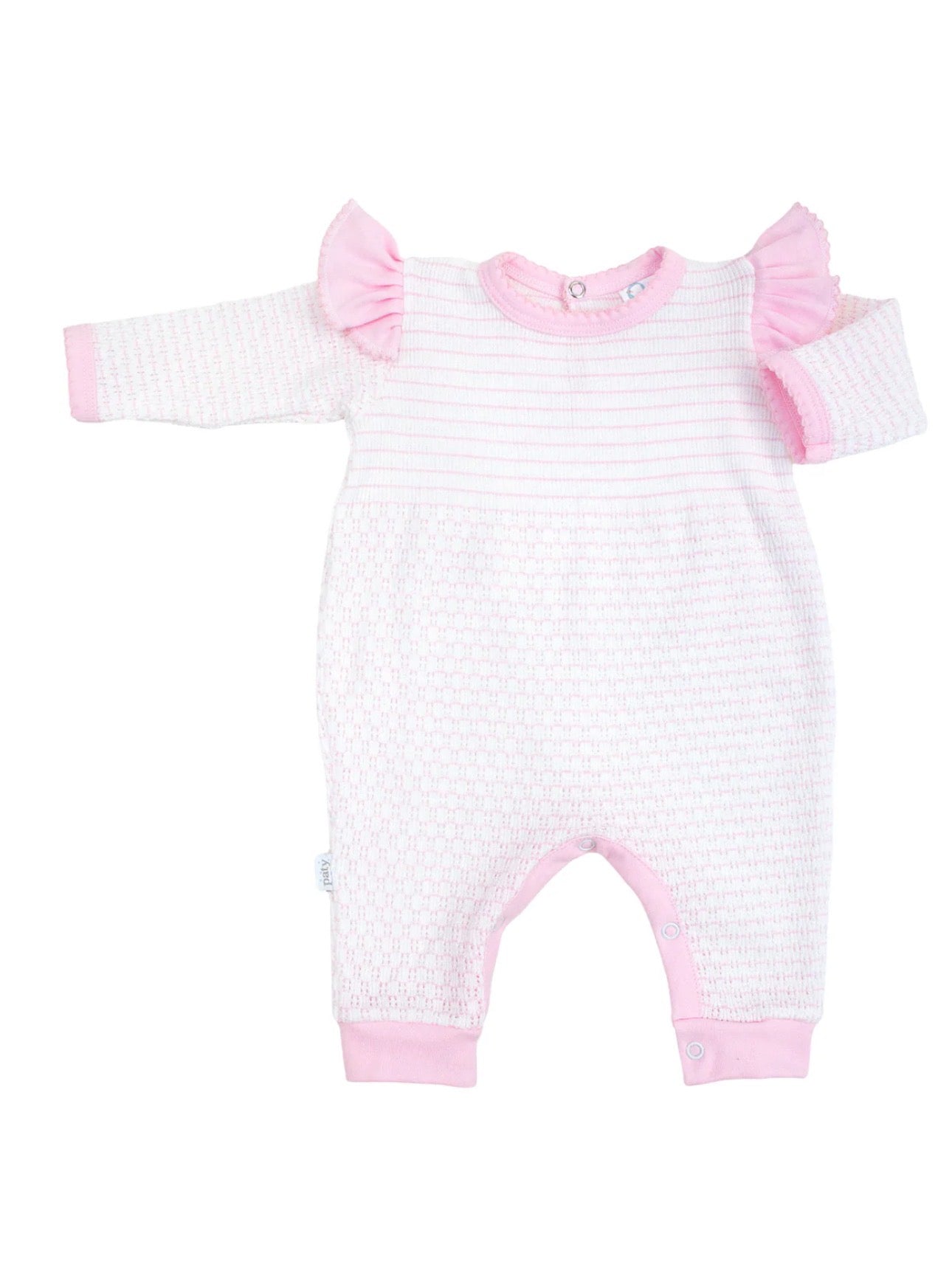PATY Knit Gown Pink & White