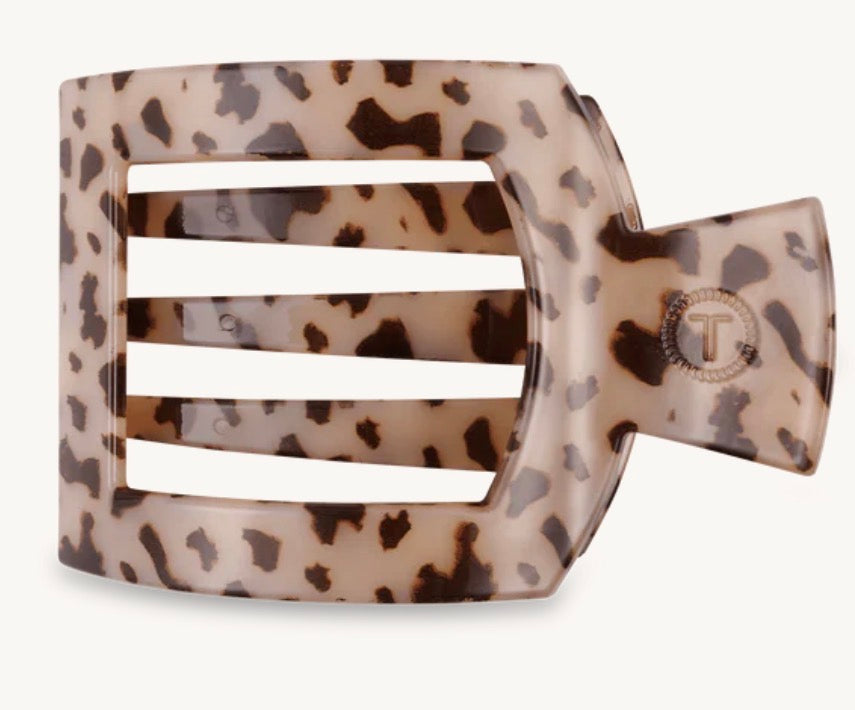 Teleties Medium Square Flat Clip “Blonde Tortoise”