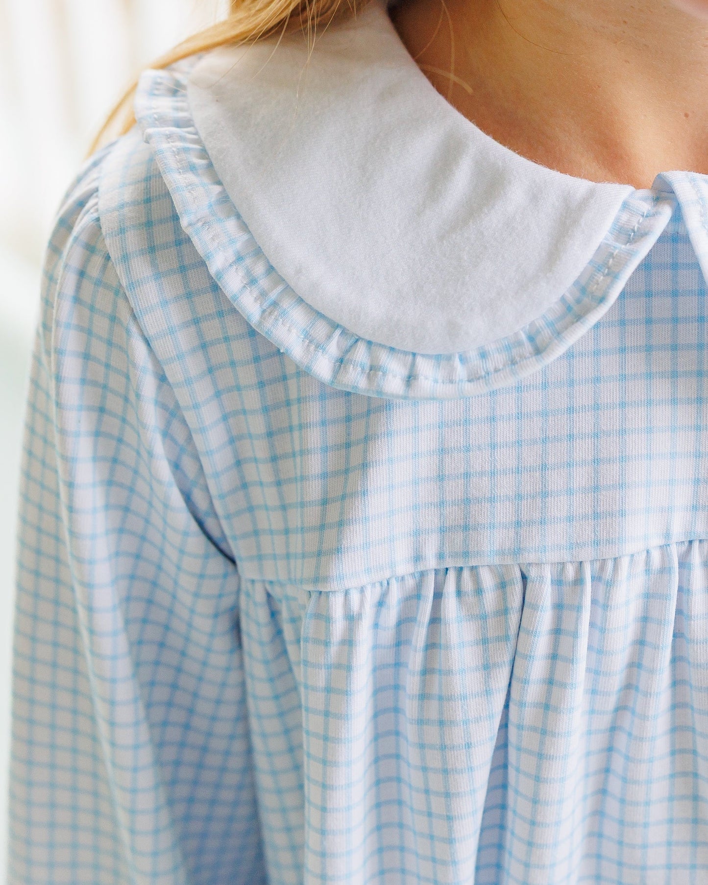 Jellybean Fall - Catherine Dress Light Blue Windowpane