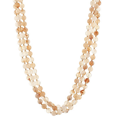 Natural 3 Layered Round Bead Necklace