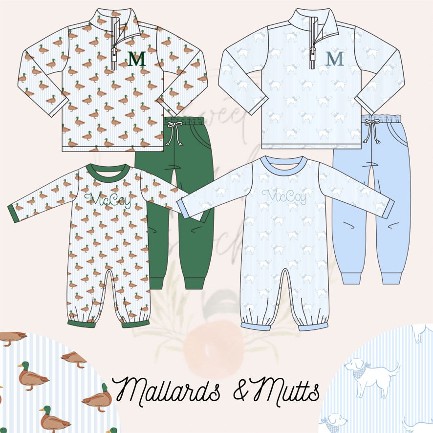 Mallards & Mutts Dog Quarter Zip Set - ETA JANUARY