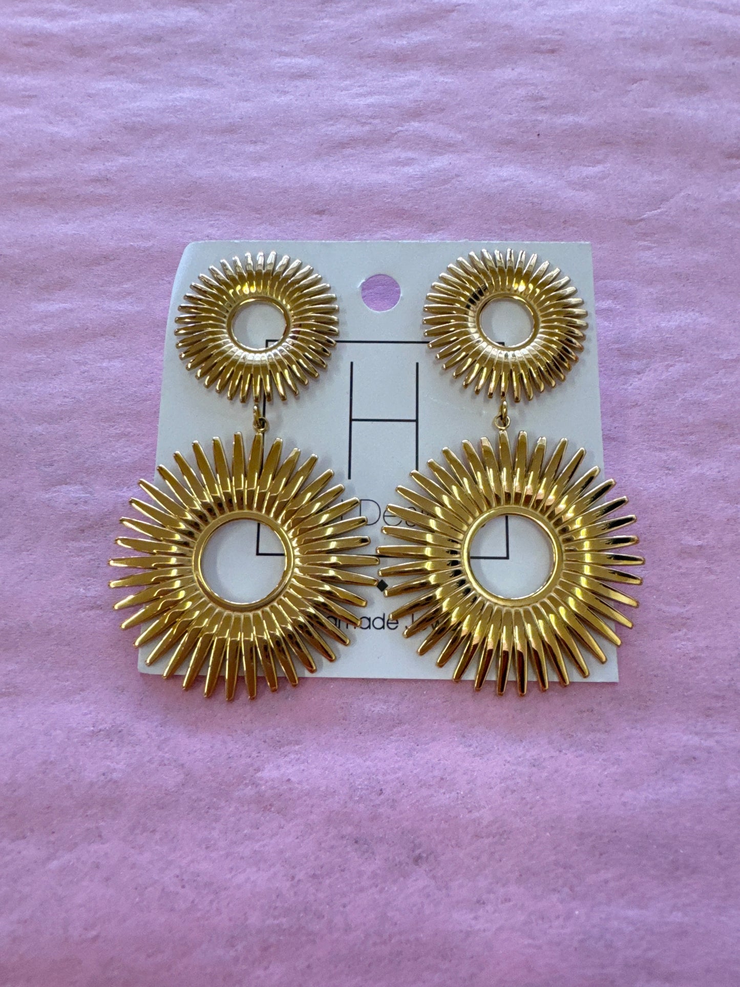 Hart Designs Gold Circle Spike Earrings