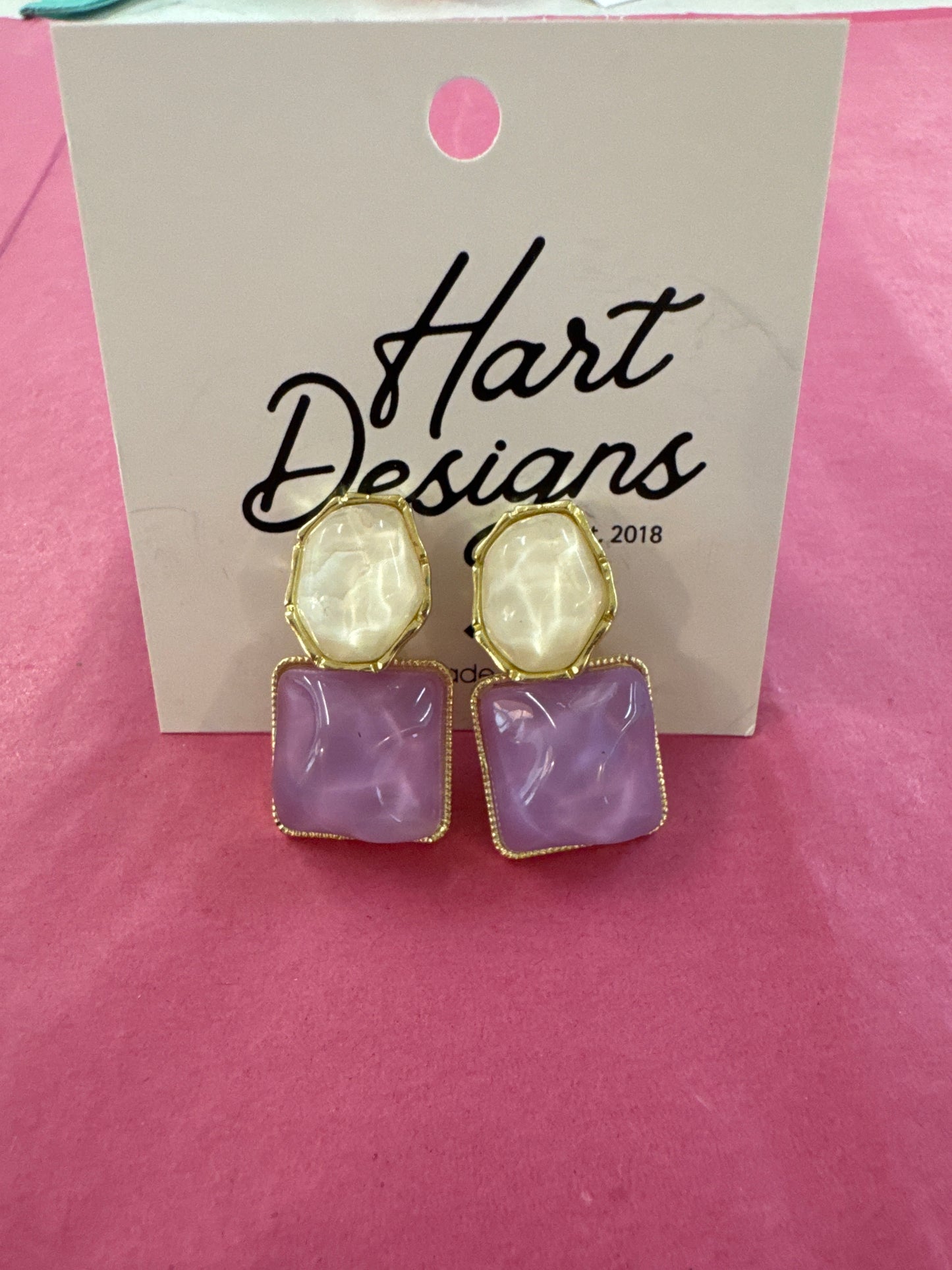 Hart Designs Pearl and Purple Hoops