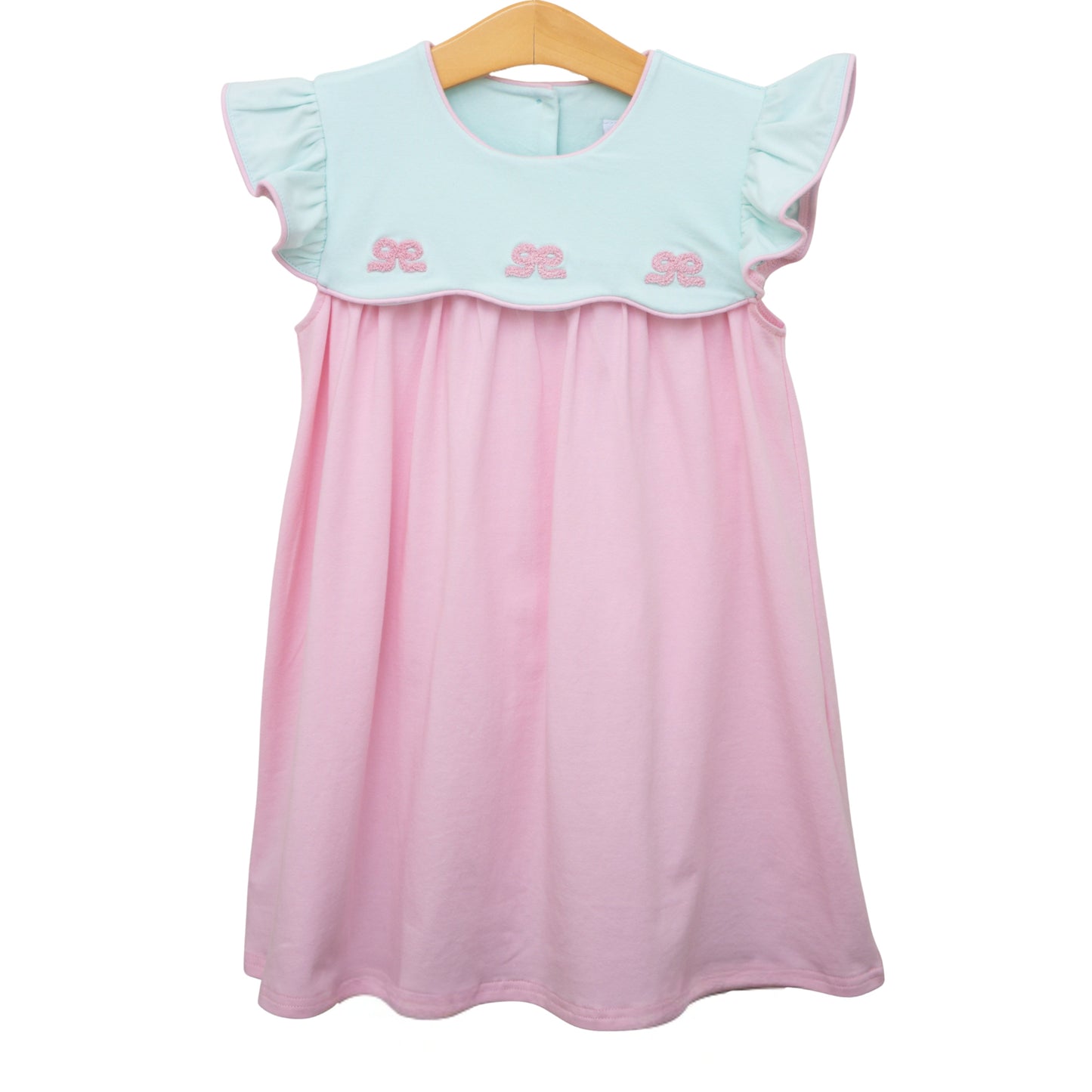 Jellybean Summer - French Knot Bow Scallop Dress