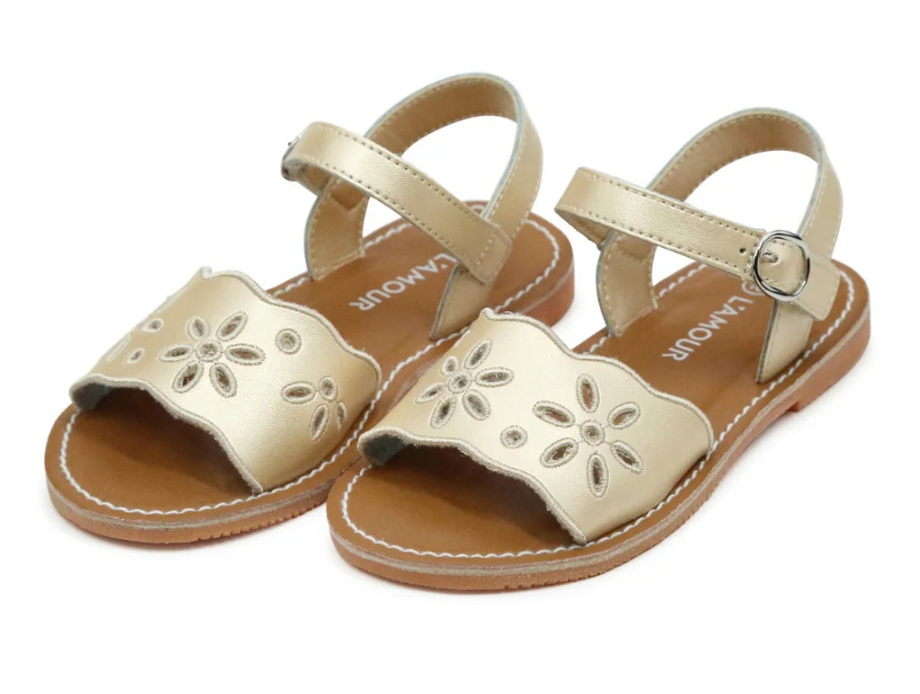Champagne Augusta Embroidered Sandal