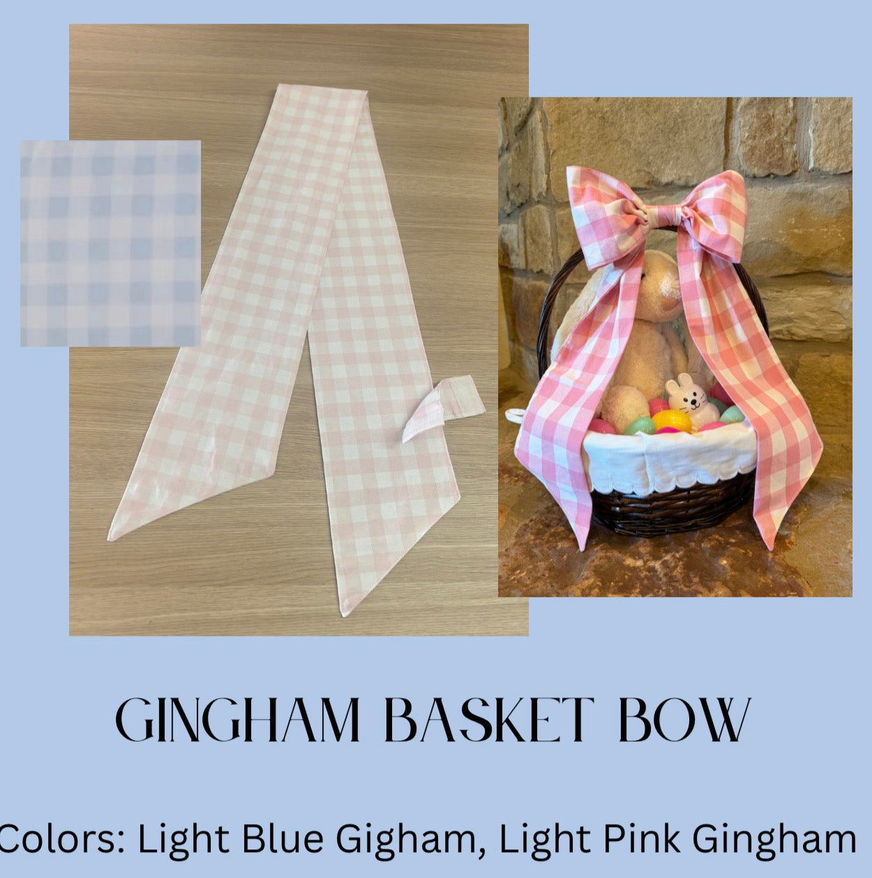 Gingham Bow for Basket