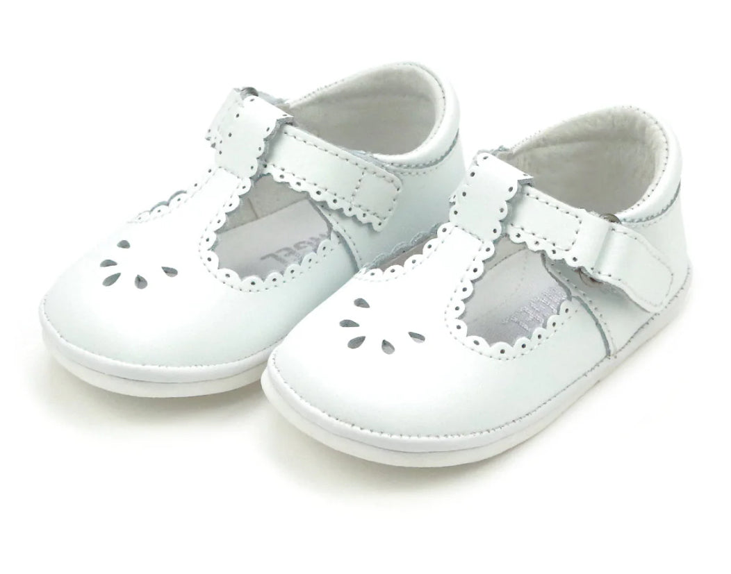 White Dottie Scalloped Mary Jane