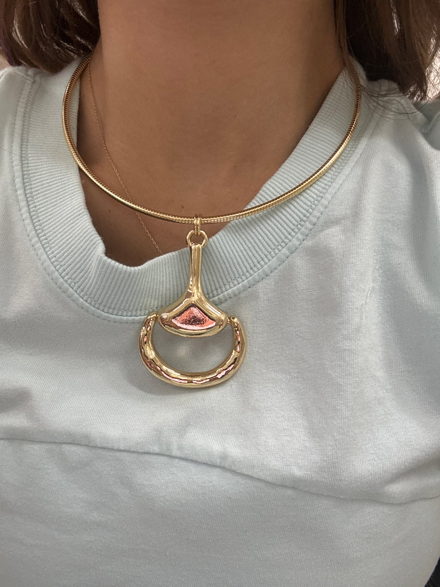 Gold Horse bit Necklace