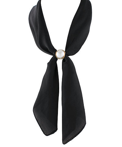 Black Pearl Long Scarf Necklace