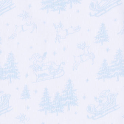 Holiday Toile Pullover Sweatshirt - White Light Blue