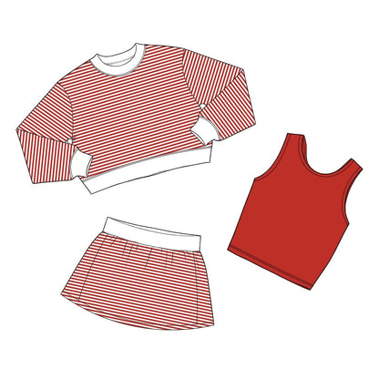 PREORDER * 3 PC STRIPED SKORT SET * ESTIMATED ARRIVAL OCTOBER