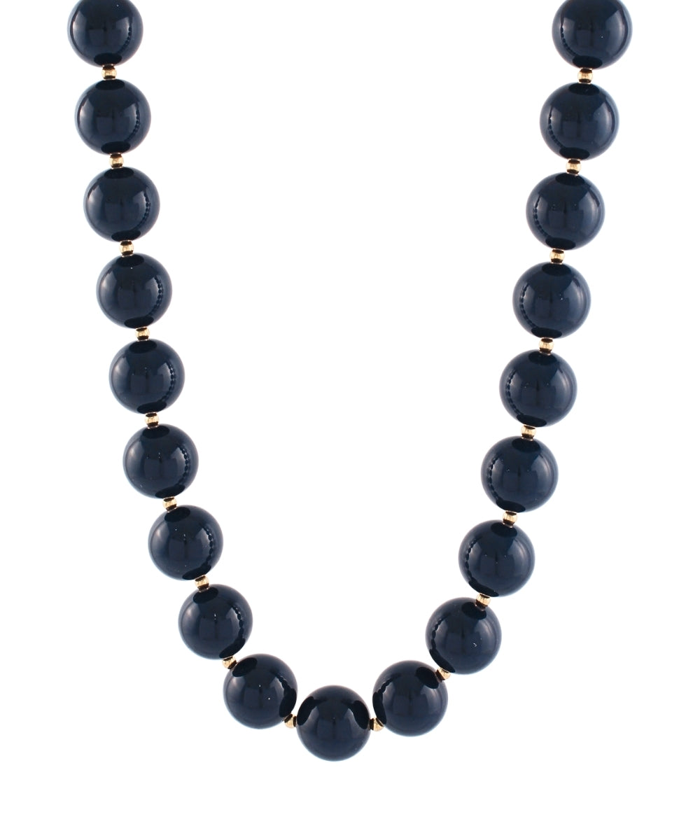 Navy Acrylic Ball Necklace