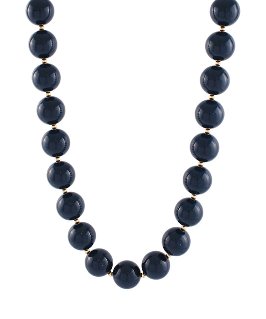 Navy Acrylic Ball Necklace