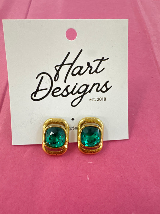 Hart Designs Green Gem Earrings