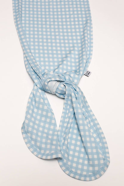 Baby Blue Gingham- Knotted Infant Gown