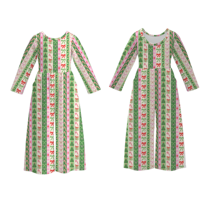 Girls' Christmas printed jumpsuit