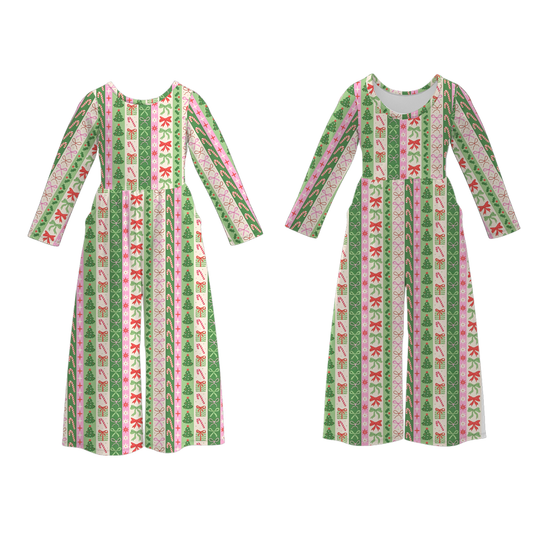 Girls' Christmas printed jumpsuit