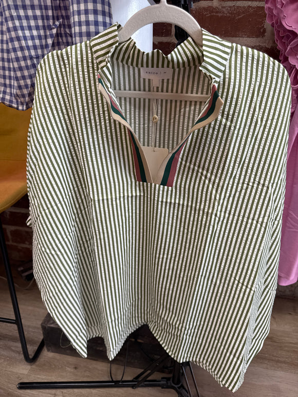 Olive Stripped Top
