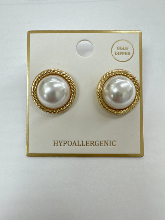 Pearl Circle Earrings