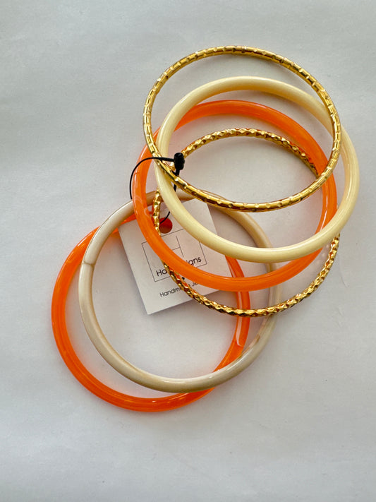 Hart Designs Orange and Gold Bangles