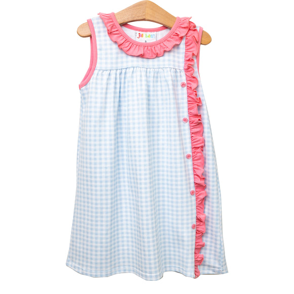 JELLYBEAN SUMMER: Clara Sleeveless Dress - Blue Gingham & Pink