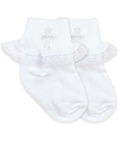 Smooth Toe Christening Lace Socks 1 Pair