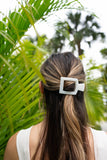 Square Flat Hair Clip | Medium | Coconut White