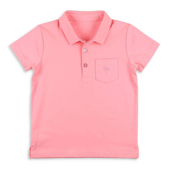 Boys Pocket Polo - Pawleys Island Pink