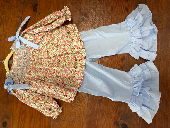 Smocked Floral Set