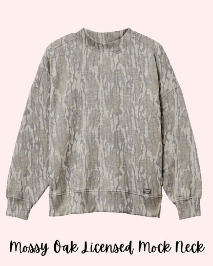 Mossy Oak Licensed Mock Neck Sweatshirt * estimated arrival NOVEMBER