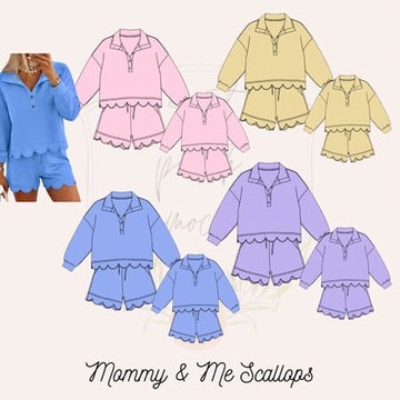 Mom & Me Lavender Scalloped Sweatshirt Set - ETA NOVEMBER