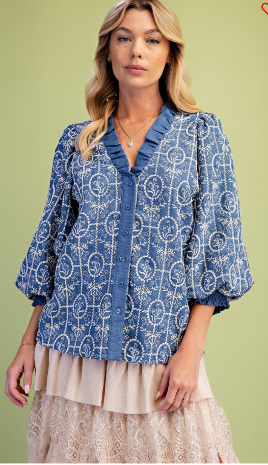 The Jade Denim Top
