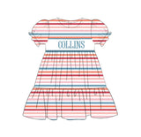 PO74 Rainbow Stripe Name Smock