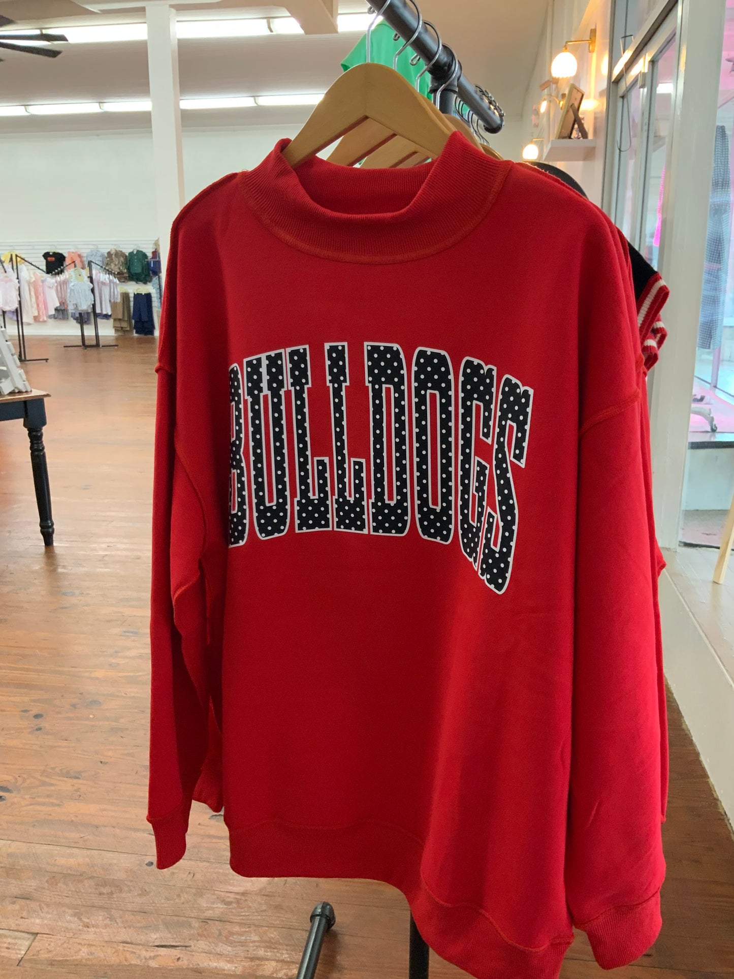 Polka Dot Bulldog Mockneck