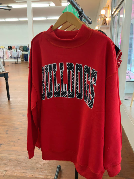 Polka Dot Bulldog Mockneck